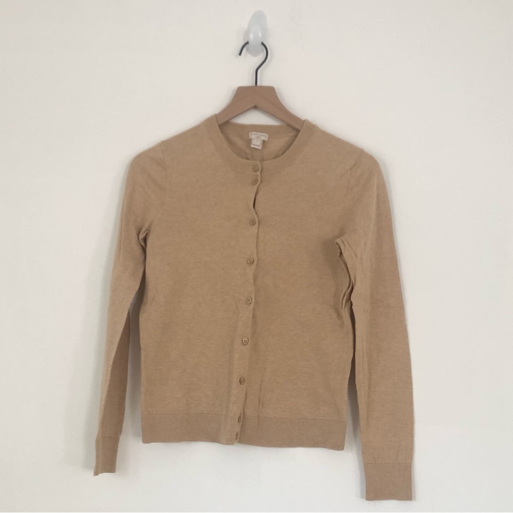 Tan J. Crew Caryn Cardigan